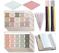 258 Kit de onglets de la Bible, 150 onglets d'indexation de la Bible avec 2 rubans marque-pages de la Bible, 6 surligneurs colorés, 100 notes adhésives transparentes, fournitures de journal biblique
