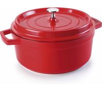 25928 Faitout Rouge Fonte D'aluminium Avec Couvercle Diamètre: 28 Cm