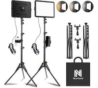 25Cm*20Cm Lumiere Photo,Lot De 2Panneau D'Éclairage Vidéo Led Kit 2800-6500 K Avec Usb/Support De Téléphone,185Cm Kit D'Éclairage De Photographie À Intensité Variable Pour Portrait/Tiktok(2 Pack)
