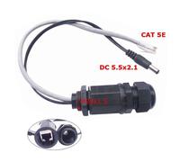 25CM Connecteur de câble RJ45 POE CAT 5E, 25CM, 8 broches, étanchéité IP68, prise M20 avec câble DC 5.5x2.1, pour caméra IP réseau ADSL