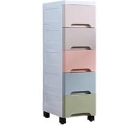 25Cm Wide Gap Storage Cabinet Drawer Type Storage Nizer Narrow Cabinet Shelf for Bathroom and Kitchen Storage(Mixed Color-4 Layers)