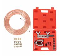 25Ft 3 16in Copper Coated Brake Line Kit 16 Fittings 4 Unions Flaring Tool for Hydraulic Braking System
