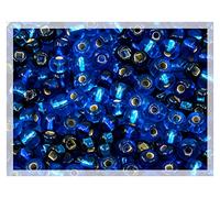 25g (ca 680 beads) Mix of Big Preciosa Ornela Seed Beads, Rocailles for embroidery, bracelets, DIY and other craft projects including jewelry making and cloth making, 6/0-8/0 Blue Silver Lined