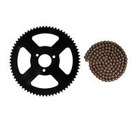 25H chaîne à dents pignon arrière + chaîne 144 maillons pignon 2 temps arbre adapté pour Mini Moto électrique vélo de poche ATV Quad accessoire chaîne 2 temps+kit chaine pocket bike+kit chaine pocket