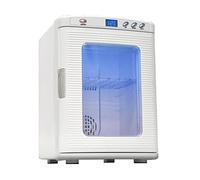 25L Mini Réfrigérateur Avec Fenêtre Réfrigérateur De Table Reefer Électrique Avec LED Contrôle De La Température Chauffe-aliments Refroidisseur De Boissons Pour Voitures, Maisons, Bureaux AC + DC ( Co