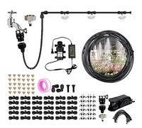 25M DIY Système de Brumisateur, Système de Refroidissement Kit par Brumisation Extérieur avec pompe 12v, Patio Atomisation Micro Sprinkler Irrigation Jardin, Système D'irrigation pour Gazebo/Réseaux