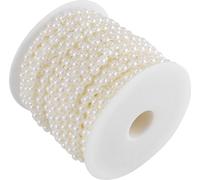 25m/rouleau de double ouate -ligne de coton imitation demi-perles rondes guirlande de perles pour mariage (Beige)