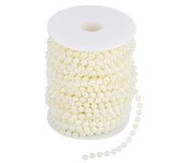 25m / rouleau de perle de perle Garland String, 6 mm Pearl Garland Roll DIY DÉCORISATION DÉCORAGE d'artisanat String pour la pièce maîtresse en arrière (Beige)