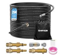 25M Tuyau Déboucheur Canalisation Haute Pression pour Kärcher, Lavor, Bosch | 180Bar Kit Furet, 3 Adaptateurs Cuivre pour Nettoyeur Haute Pression Karcher K2-K7 HD HDS/Parkside, 2 Buses Rigides+Rotatives