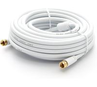 25m TV Antenna Cable PremiumX BASIC-LINE SAT TV Connection Cable F Coaxial Cable with Sheathed Current Filter HDTV 4K - White
