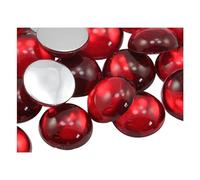 25mm Red Ruby H103 Round Flat Back Acrylic Cabochons 1 Inch Plastic Gems for Crafts Costume Embelishments Card Making Jewels Jewelry Making Cosplay Jewels - 12 Pieces