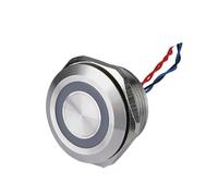 25mm Stainless steel LED Illuminated Piezo Switch IP68 button switch 12V 24V Light NWPNLXEA(White LED,25MM_5V)