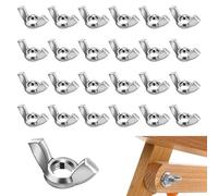 25pc Ecrou Papillon M8, Écrous à Papillon en Acier Inoxydable, Écrous à Oreilles Ecrou Ailette en Acier Inoxydable Métrique Femelle, Pour la Fixation Accessoire Bricolage Couleur Argent