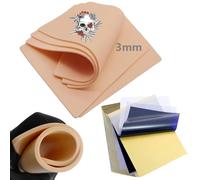 25pcs 3mm Peau Synthétique Tatouage Papier 25pcs Kit - Unihuby 5pcs Fausse Peau Tatouage 3mm und 20pcs Tattoo Stencil Papier de Transfert Tattoo Skin pour les Débutants