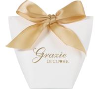 25pcs Boîtes Cadeaux Grazie Di Cuore Gift Box Cadeau Emballage Papier Sac