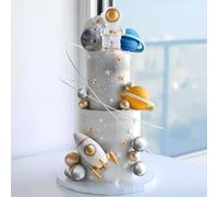 25pcs Deco Gateau pour Anniversaire - Décoration Gâteau Astronaute - Set Décoration Gâteau avec Déco Anniversaire Créativ - Parfaite pour les Anniversaires et les Fêtes Sur le Thème de L'Espace