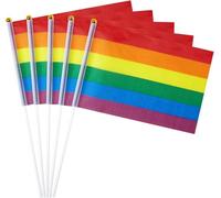 25Pcs Drapeau Arc-en-Ciel LGBT, Petit Drapeau Gay Pride 6 Couleurs, pour Célébrations, Décor, Festival, Fête, Carnaval, Intérieur, Extérieur