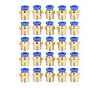 25Pcs G1 / 4 Raccord Pneumatique, Connecteur Mâle Rapide Poussée Air Raccords Rapides Adaptateur pc6-02 G1 / 4