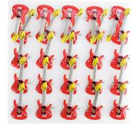 25pcs Guitare Animaux LED Broche Lumineux Insigne Pin Parti préféré Cadeau de Noël rouge