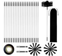 25PCS Kit de Ramonage,Brosses de cheminée,bouche d'aération,Brosse Nettoyage Cheminée,Kit de Réglable Brosse Nettoyage de Cheminée,Comprenant 20 Tiges 2 Têtes Brosse 2 Connecteur et 1 sac de rangement