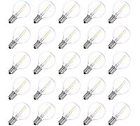 25pcs LED G40 Ampoules de Remplacement E14 Base 230V 1.0W 2700K LED Filament Lumière de Filament Ampoules pour l'éclairage de fête Décoration d'événement