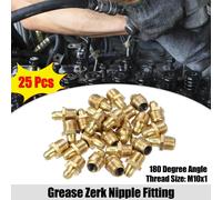 25pcs M10x1 Voiture Graisse Mamelon Raccord Droit 180 Degré Laiton