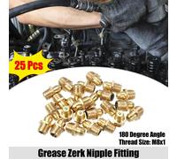25pcs M8x1 Voiture Graisse Mamelon Raccord Droit 180 Degré Angle Laiton