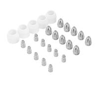 25Pcs P80 Plasma Tip Buse Électrode, Walfront Plasma Coupe Consommables Accessoire, Cutter Électrode de Coupe/Conseils Torche de Coupe en Cuivre en céramique