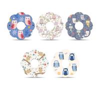 25pcs Patchs Adhésifs pour Libre 2, Housses de Capteur CGM Respirantes et Imperméables Autocollants Moniteur de Glycémie à Imprimé Hibou Mignon Accessoires pour Libre 2 (5 Styles)