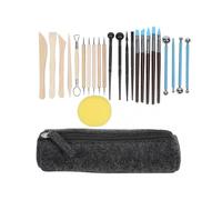25Pcs Pottery Tools Soft Clay Carving Sculpture Creasing Rod Dotting Pens with Storage Case