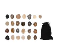 25pcs Rune Stones Set Bonne chance négativité outils de divination légers guérison du chakra gravé des cailloux de divination pour la méditation de la pendaison de crémaillère