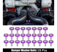 25pcs Voiture Pare-chocs Garde-boue Rondelle Boulons M6x1.0 Aluminium Alliage Violet