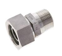 25S & 1'' NPT Acier inoxydable pivotant droit avec filetage mâle 400 bar Joint torique FKM Cône reglable ISO 8434-1
