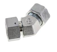 25S Acier zingué Raccord de coupe coudé 45deg avec pivot 400 bar Joint torique NBR Cône d'étanchéité réglable ISO 8434-1