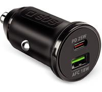 25W Car Charger, Charger for iPhone, Samsung, Xiaomi, Oppo, USB-C Charger for Mobile Phones and Tablets, USB-A 18 Watt Fast Charging Output