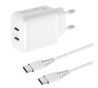 25W Chargeur pour Samsung A17 5G A16 A15 A25 A35,Prise USB C Charge Rapide | Galaxy A14 A13 A12 A27 A26 A24 A23 A36/S23 FE/S24/S21/S20 A34/A52 A52S A53,Z Fold 4 5 6 Secteur Double Port Type C et Câble