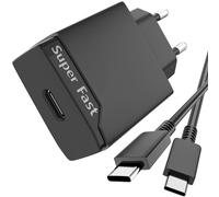 25W Chargeur Rapide Compatible avec Samsung Galaxy Z Flip/Z Fold 7 6 5 4 3, A17 S25 Edge S24 S23 S22 S21 FE A06 5G A05s A26 A16 A55 A52s, Prise USB C Adaptateur Secteur avec Câble Type C