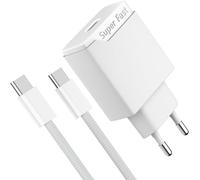 25W Chargeur Rapide Compatible avec Samsung Galaxy Z Flip/Z Fold 7 6 5 4 3, A17 S25 Edge S24 S23 S22 S21 FE A06 5G A05s A26 A16 A55 A52s, Prise USB C Adaptateur Secteur avec Câble Type C