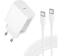 25W Chargeur Type C Charge Rapide pour Samsung Galaxy A15/A16/A54/A55/A35/A25 5G/S24/S23/A22/S22/S21/S20 FE Téléphone Portable Prise USB-C Adaptateur Secteur avec Type-C Cable