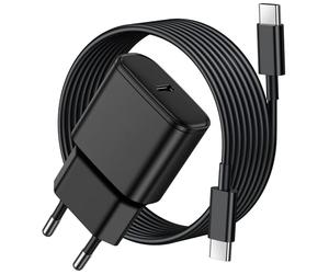 25W Chargeur USB C,Chargeur Rapide Samsung avec 2M Câbles,Charge Rapide pour Samsung Galaxy S25/S24/S23/S22/S21/S20/S20+/Note 20/10/9/8/A73/A53/A52/S10/S9,UBS C Secteur Mural Alimentation Prise-2 Pack