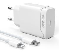 25w Fast Charger Compatible With Iphone 14, 14 Pro Max, 14 Plus, 13, 12, 11, 25w Type C Mains Plug With Cable 1.5 M