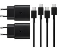 25w Fast Charger For Samsung Galaxy S24 S23 S22 S21 S20 S10 A14 A23 A34 A54 A53 Z Fold Flip 4/5, Tablet S8 Fast Charging, Usb C Power Adapter Plug With Type C Cable (Black 2 Pack)
