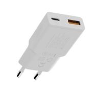 Xtorm Chargeur secteur Go2 Slimline XG2SL025 25W QC3.0 PD 2 sorties USB-A et USB-C Blanc