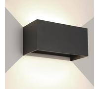 25W LED Applique Murale Exterieur Intérieure Applique Extérieure IP65 Imperméable Moderne Aluminium Appliques Murale Extérieure Lampe Lumière Angle Réglable, Noir 4000k Blanc Naturel, balcon porche