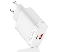 25W Prise USB C 2 Ports Chargeur Rapide Compatible avec Samsung Galaxy A15/ A05S/ A55/ A25/ A35/ A14/ A34/ S23 FE/ S24 Watch PD+QC Embout Adaptateur Multi Secteur Type C