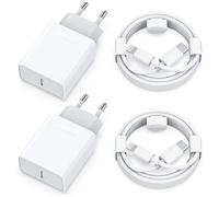 25W Rapide Chargeur for iPhone 14/14 Plus/14 Pro/14 Pro Max/13/12/11/SE/X/XS/XR SE 8 7 6 6S Pad, 4-Pack USB C Prise et 2M Cable Secteur USBC Mural Type C Alimentation Adaptateur