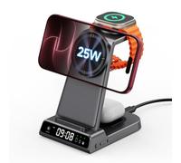 25W Rapide Chargeur pour iPhone 18 Pro Max/Duo, Apple Watch 12/Ultra 4 | Compatible avec MagSafe, Chargeur Induction pour iPhone, Station de Charge pour Apple Watch, SwanScout C02M