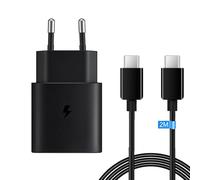 25W USB C Charge Rapide Chargeur avec Câble 2m pour Samsung Galaxy A57 A56 | Galaxy A55 A54 A53 A37 A36 A35 A26 A17 A16 A15 A14 A05s A04s Z Flip 8/7 S26 S25 S24 S23 S22 S21 S20 S10 Prise Chargeur Mural