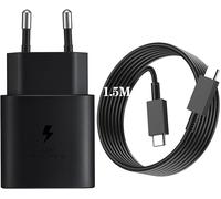 25w Usb C Fast Charger Compatible With Samsung S22, S21, S21 Plus, S21 Fe, S21 Ultra, S20 Fe, S20 Plus, S20 Ultra, Z Flip 3, Z Fold 3 5g, Note 20, A72, A52, A53 5g, With Type C Cable 150 Cm/Black
