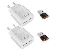 25W USB CChargeur 15W USB A Adaptateur,pour：Samsung Galaxy Ultra S25/S24/S23/S22/S21/S20/+/Note 20/10/9/8/A73/A53/A54/A56/S10/S9,iPhone17/16/15/Pro/Pro Max/Plus,iPad,Moto,Google,Chargeur Rapide,Blanc